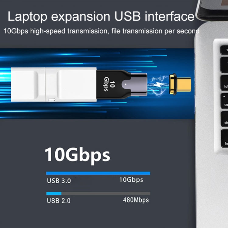 10 Gbps USB Female to USB-C/Type-C Male Magnetic Straight Charging Adapter, Straight