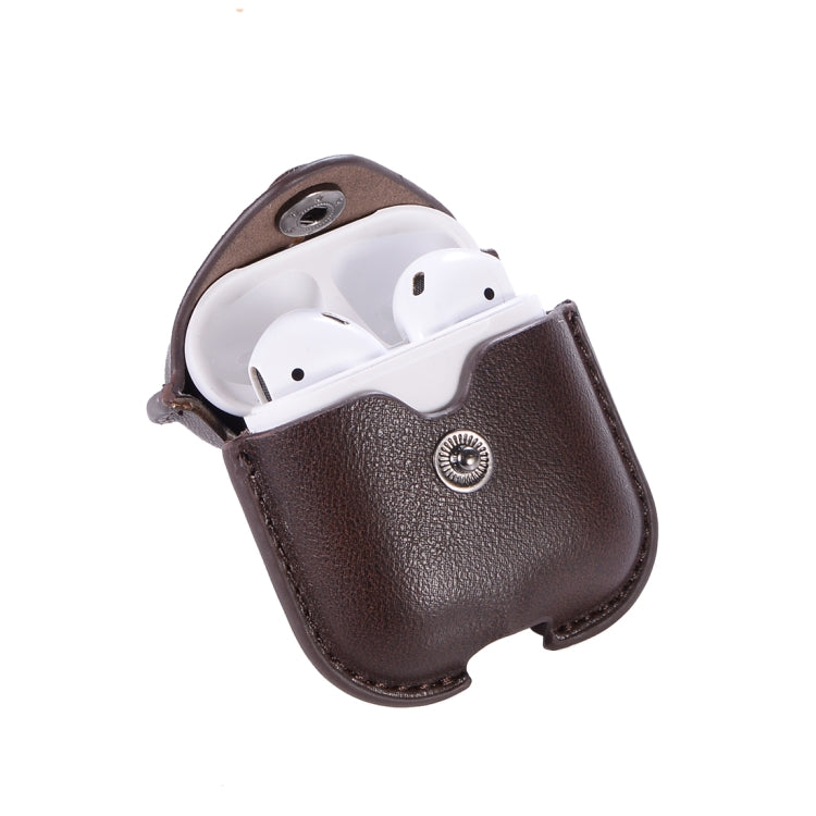 PU Leather Wireless Bluetooth Earphone Protective Case for Apple AirPods 1 / 2, with Metal Buckle, For Apple AirPods 1 / 2