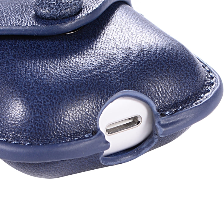 PU Leather Wireless Bluetooth Earphone Protective Case for Apple AirPods 1 / 2, with Metal Buckle, For Apple AirPods 1 / 2