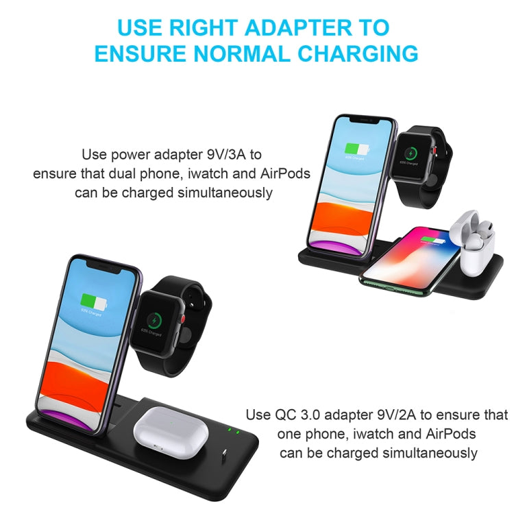 Q20 4 In 1 Wireless Charger Charging Holder Stand Station For iPhone / Apple Watch / AirPods, Support Dual Phones Charging, Wireless Charger