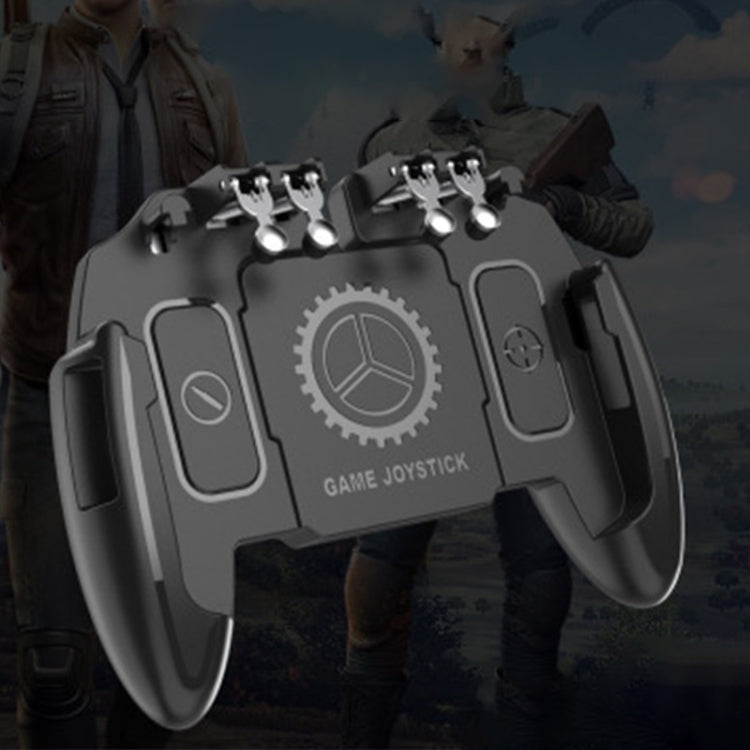 M10 Six-finger Linkage Multi-function Mobile Phone Gamepad with Bracket, Suitable for 4.7-6.5 inch Mobile Phones, M10