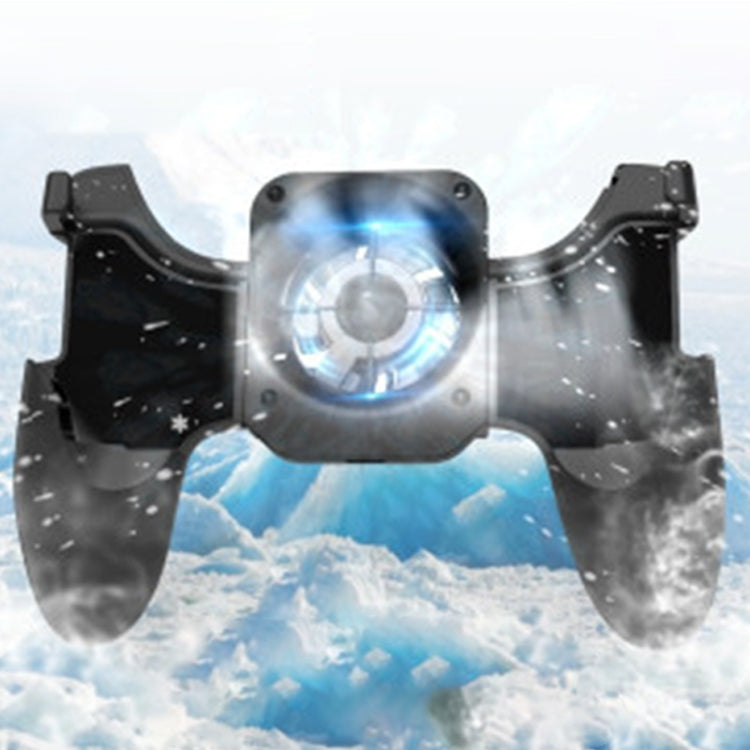 S-02 Six-finger Linkage Cool Wind Cooling Mobile Phone Gamepad with Bracket, Suitable for 4.7-6.5 inch Mobile Phones, Cool Wind Cooling