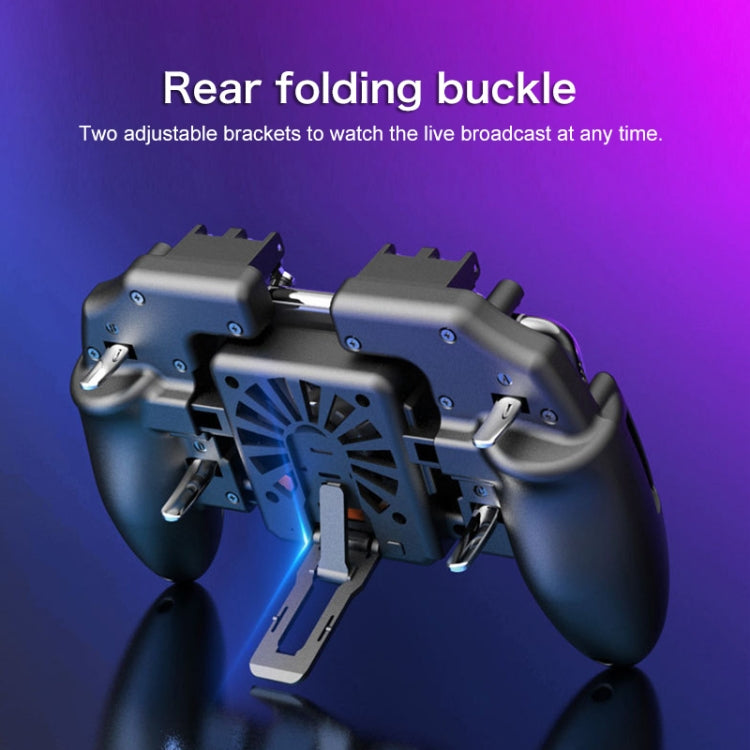 S-02 Six-finger Linkage Cool Wind Cooling Mobile Phone Gamepad with Bracket, Suitable for 4.7-6.5 inch Mobile Phones, Cool Wind Cooling