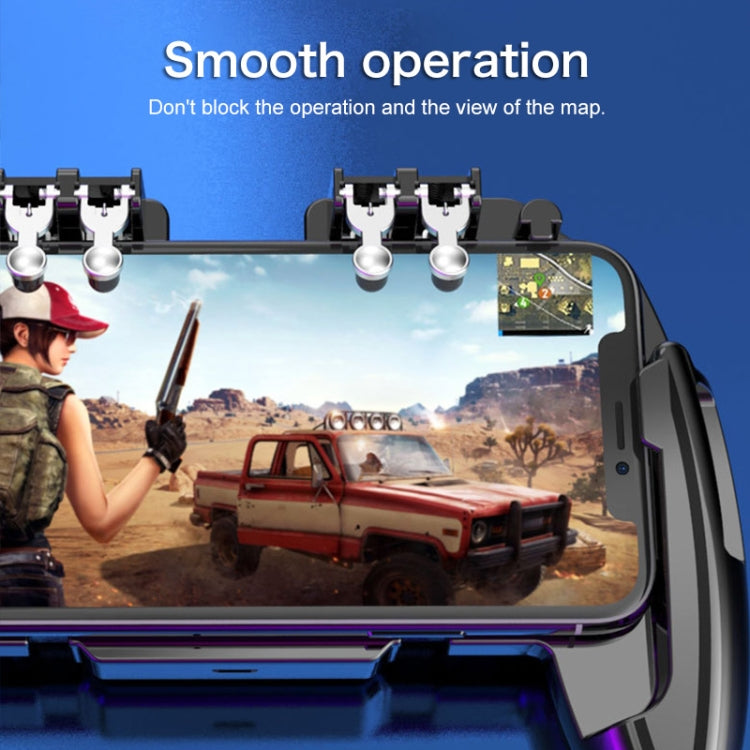 S-02 Six-finger Linkage Cool Wind Cooling Mobile Phone Gamepad with Bracket, Suitable for 4.7-6.5 inch Mobile Phones, Cool Wind Cooling