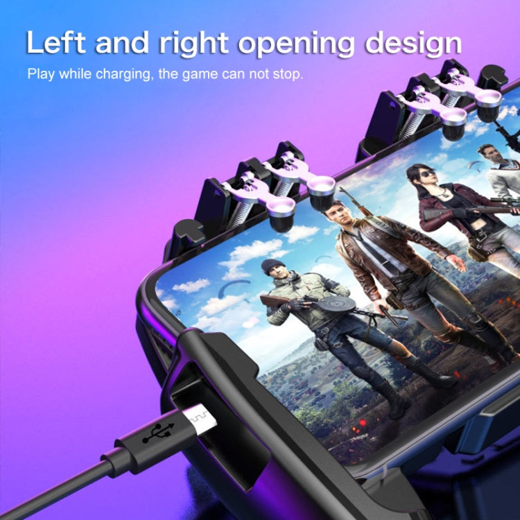 S-02 Six-finger Linkage Cool Wind Cooling Mobile Phone Gamepad with Bracket, Suitable for 4.7-6.5 inch Mobile Phones, Cool Wind Cooling