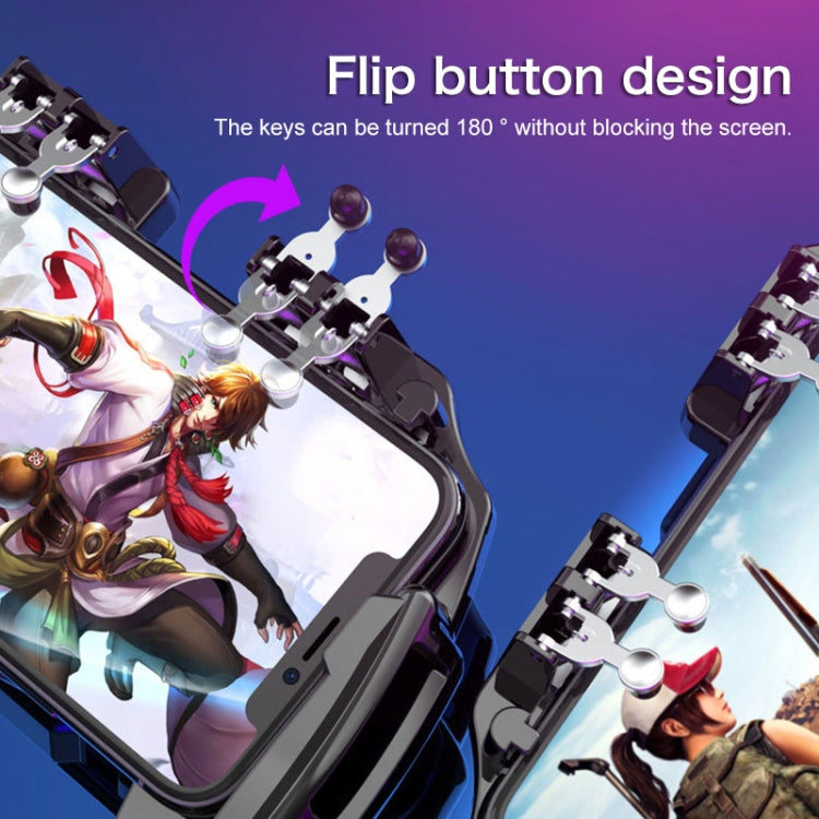 S-02 Six-finger Linkage Cool Wind Cooling Mobile Phone Gamepad with Bracket, Suitable for 4.7-6.5 inch Mobile Phones, Cool Wind Cooling