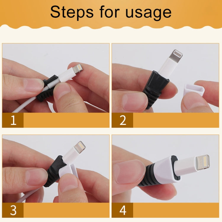2 PCS Anti-break USB Charge Cable Winder Protective Case Protection Sleeve