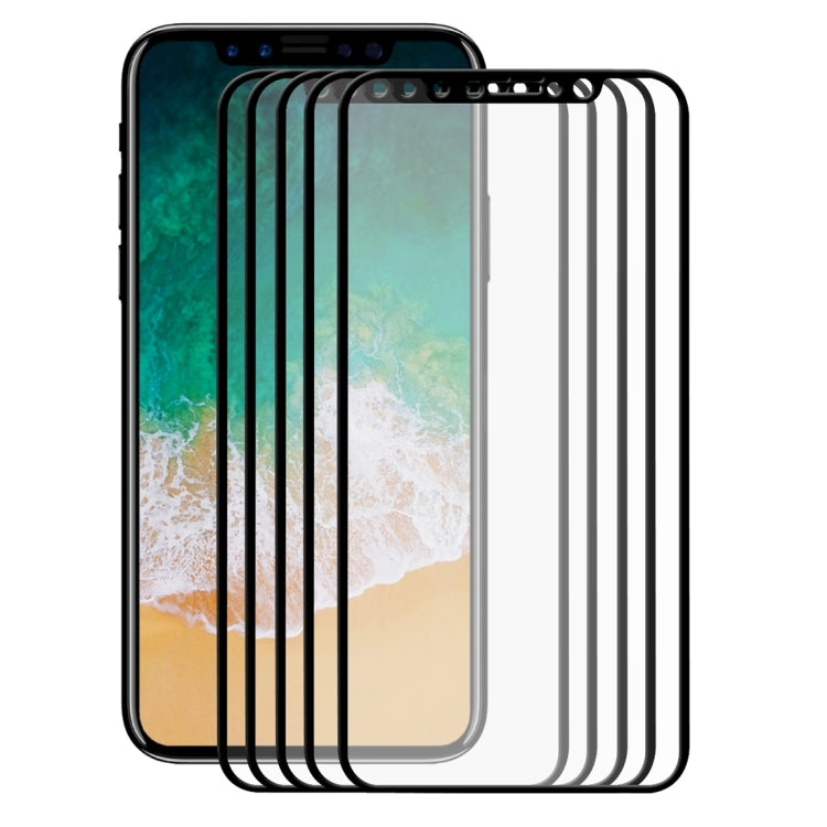 For iPhone X 5pcs ENKAY Hat-Prince 0.26mm 9H Surface Hardness 2.5D Explosion-proof Full Screen Tempered Glass Screen Film, For X 2.5D (5 PCS)