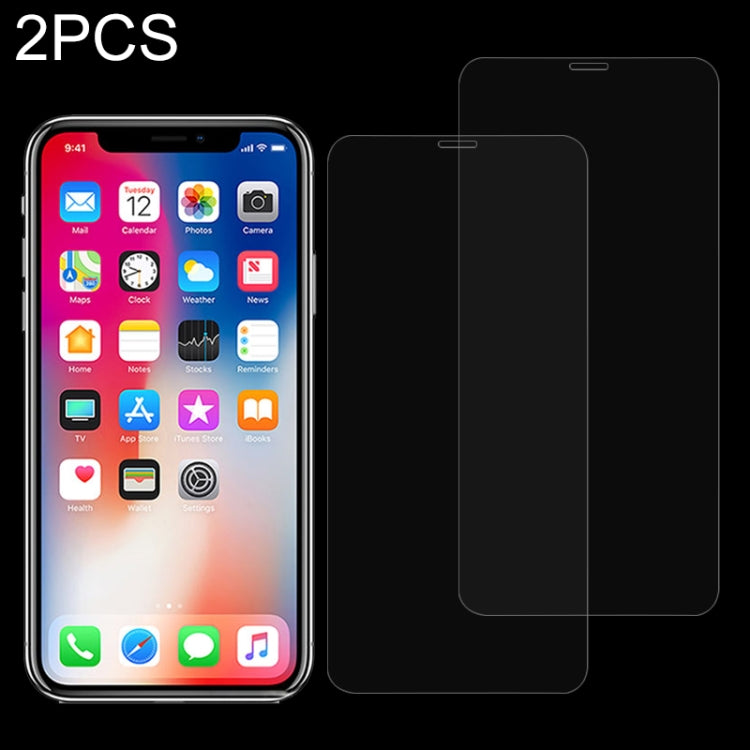 For iPhone X 2pcs 0.26mm 9H Surface Hardness Explosion-proof Non-full Screen Tempered Glass Screen Film, For iPhone X(2 PCS)