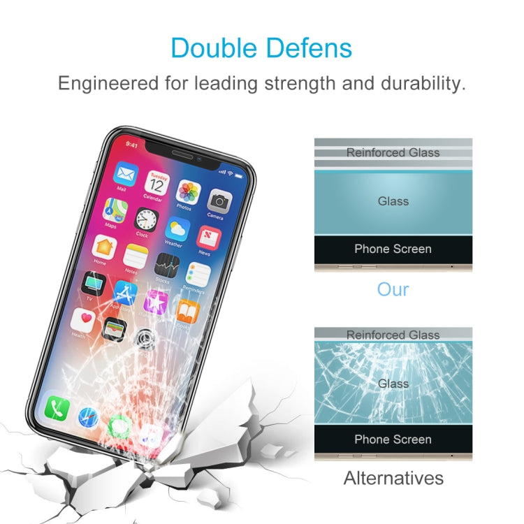 For iPhone X 2pcs 0.26mm 9H Surface Hardness Explosion-proof Non-full Screen Tempered Glass Screen Film, For iPhone X(2 PCS)