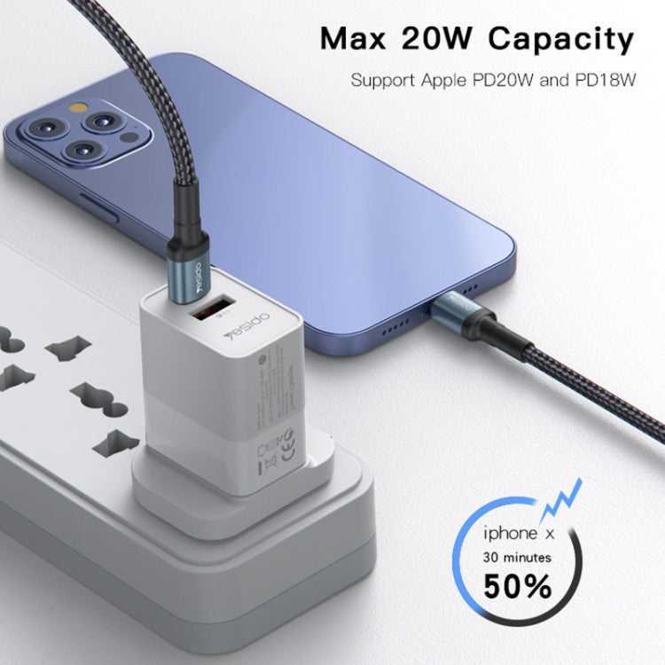 Yesido CA76 20W USB-C / Type-C to 8 Pin Charging Cable, Length: 1.2m, CA76