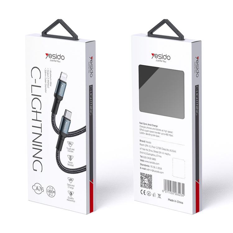 Yesido CA76 20W USB-C / Type-C to 8 Pin Charging Cable, Length: 1.2m, CA76