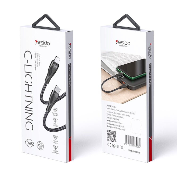 Yesido CA82 2.4A USB-C / Type-C to 8 Pin Charging Cable, Length: 30cm, CA82