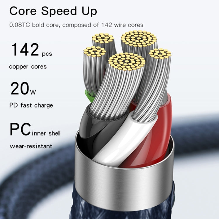 Yesido CA95 3A 20W USB-C / Type-C to 8 PinFast Charging Cable, Length: 1.2m, CA95