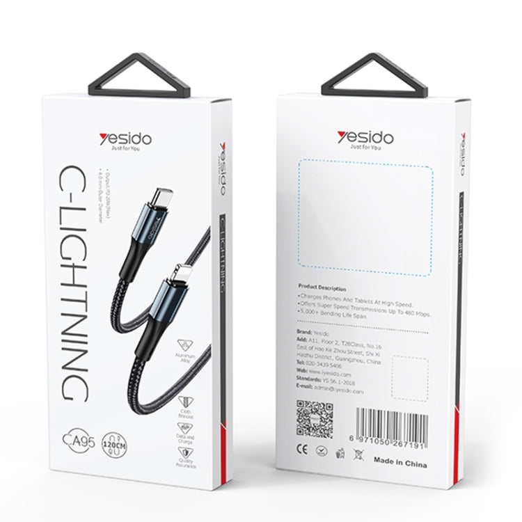 Yesido CA95 3A 20W USB-C / Type-C to 8 PinFast Charging Cable, Length: 1.2m, CA95