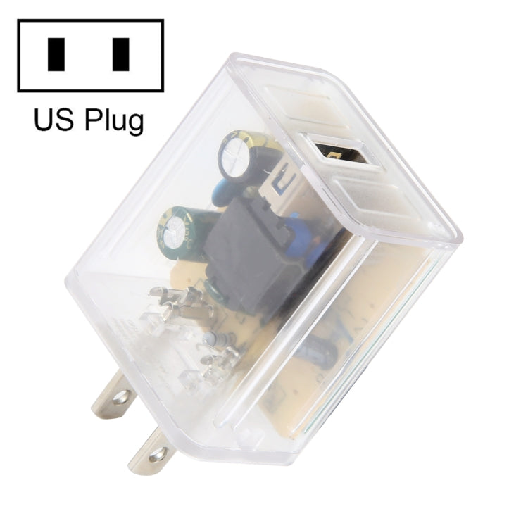 2A USB Transparent Charger, Specification: US Plug, US Plug