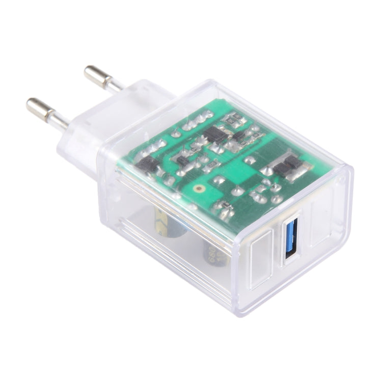 2A USB Transparent Charger, Specification: EU Plug, EU Plug