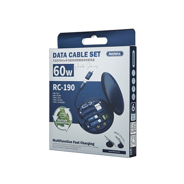 REMAX RC-190 Wanbo Series 60W Fast Charging Cable Multifunction Storage Box Set