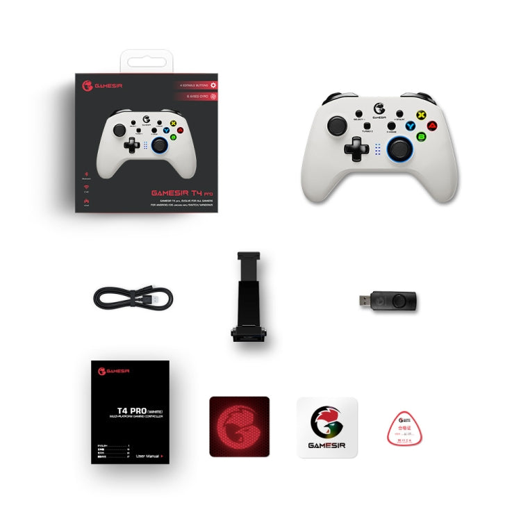 GameSir T4 Pro 2.4G Wireless Gamepad Game Controller with USB Receiver for PC / Switch / iOS / Android, T4 Pro