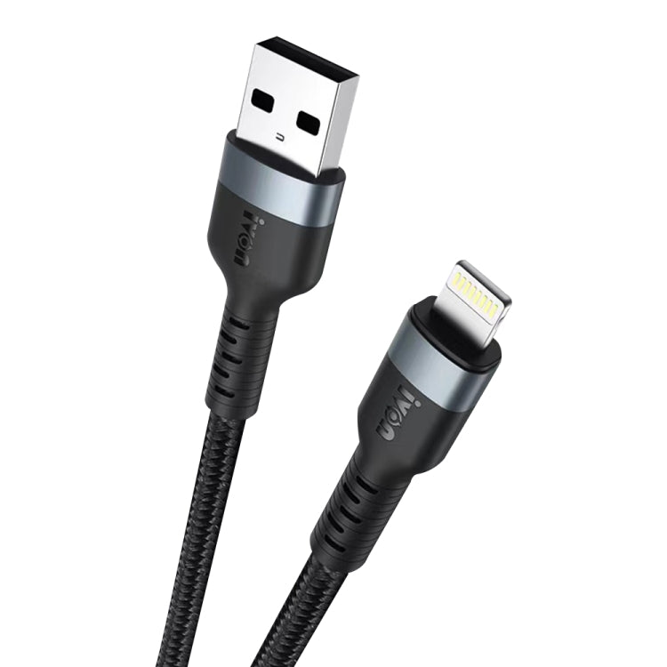 IVON CA88 12W 2.4A USB to 8 Pin Nylon Braid Fast Charge Data Cable, Cable Length: 1m, 8 Pin