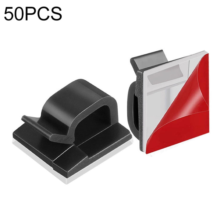 HG2392 50 PCS Desktop Data Cable Organizer Fixing Clip, Gum Type: Acrylic, 50 PCS / Acrylic