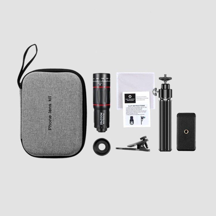 W28-QK Mobile Phone Universal Lens Telescope 28X Big Pocket + Metal Tripod Set, Big Pocket + Metal Tripod