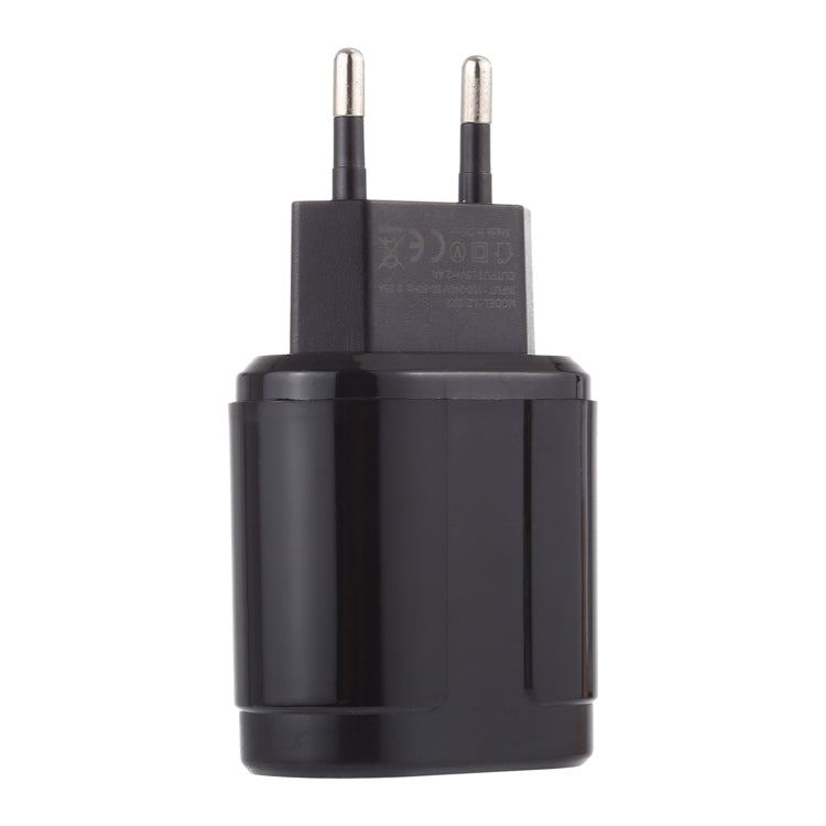 LZ-022 5V 2.4A Dual USB Ports Travel Charger, EU Plug