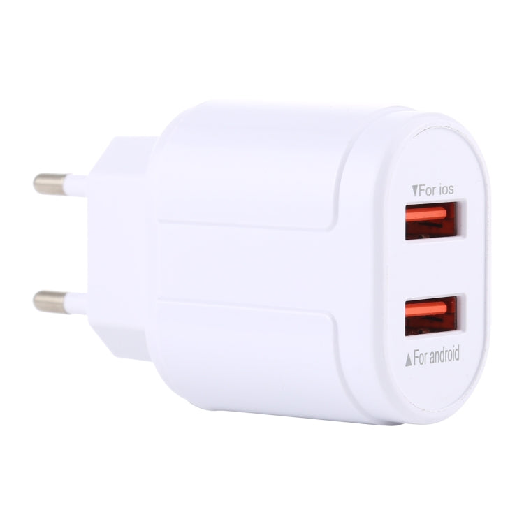 Chargeur de voyage double port USB LZ-022 5 V 2,4 A, prise UE
