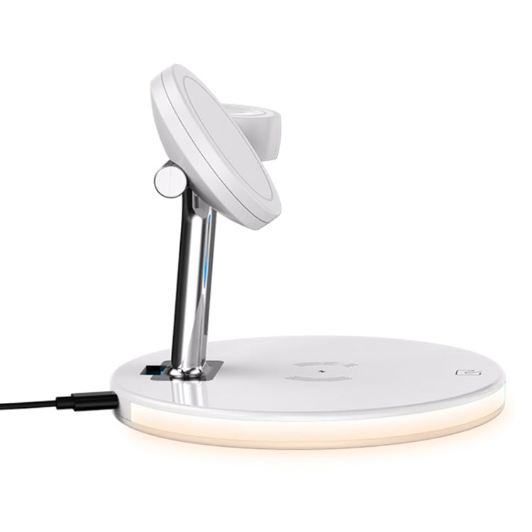3 in 1 25W Multi-function Magnetic Wireless Charger for Mobile Phones & Apple Watches & AirPods , with Colorful LED Light