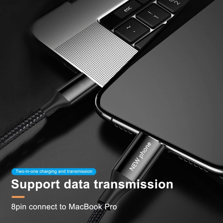 5V 2A 8 Pin Male to 8 Pin Male Braided Data Cable, Data Cable