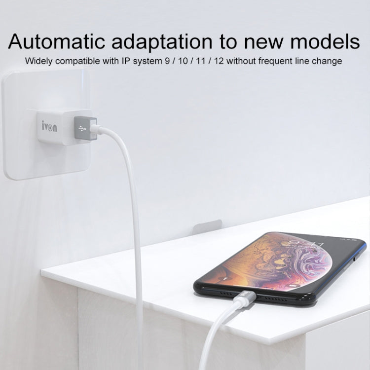 IVON CA73 2.4A 8 Pin Fast Charging Data Cable, Length: 2m, 8 Pin