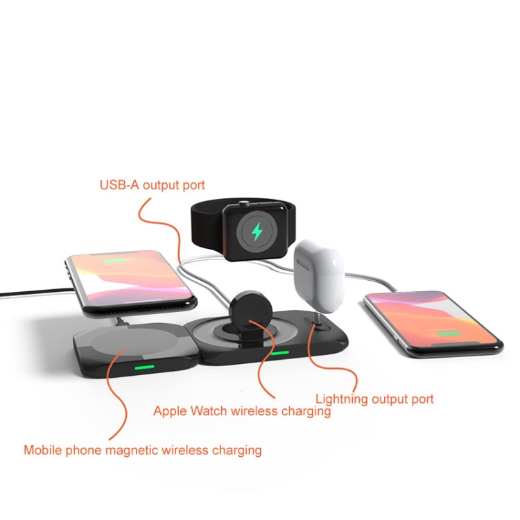 W8 4 In 1 Wireless Charger Holder Charging Station for iPhone / Apple Watch / AirPods