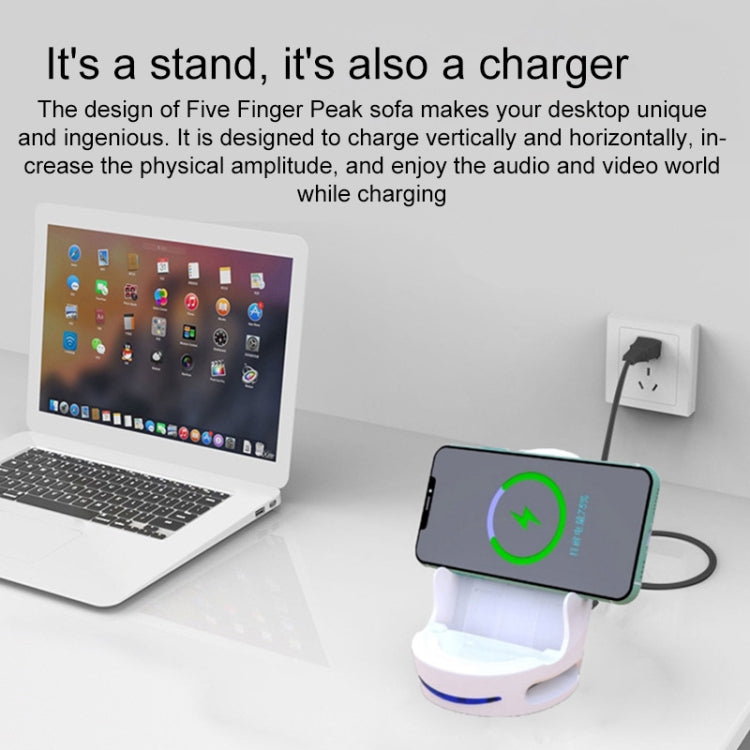 V8 15W Five-finger Sofa Phone Magnetic Suction Wireless Charger Stand