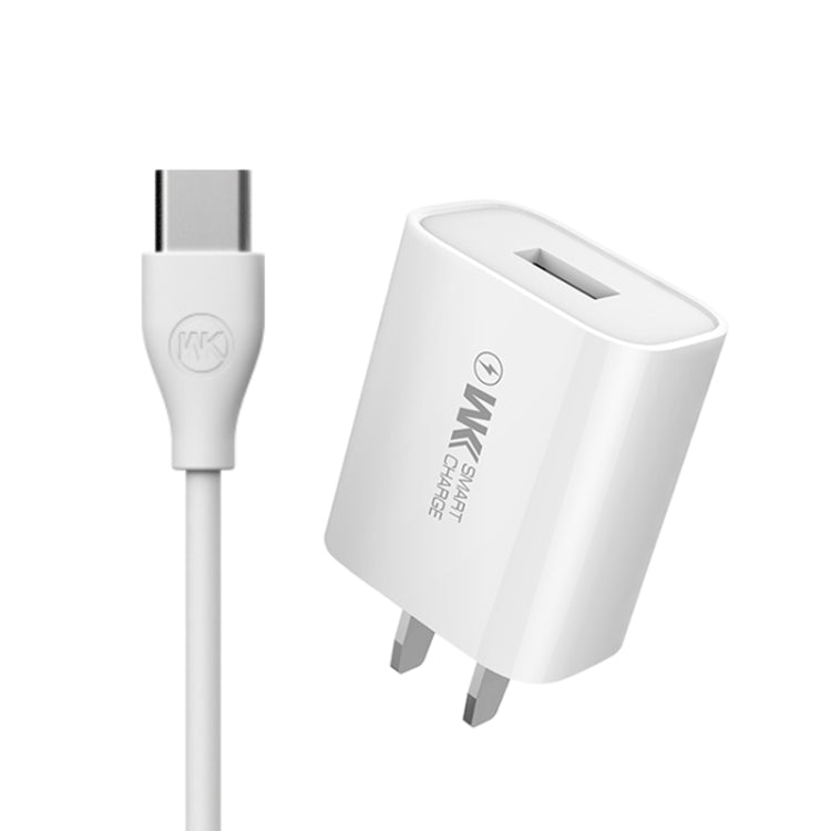WK WP-U69a 2.0A Speed Mini USB Charger + USB to Type-C / USB-C Data Cable, Plug Type: US Plug, USB to Type-C / USB-C