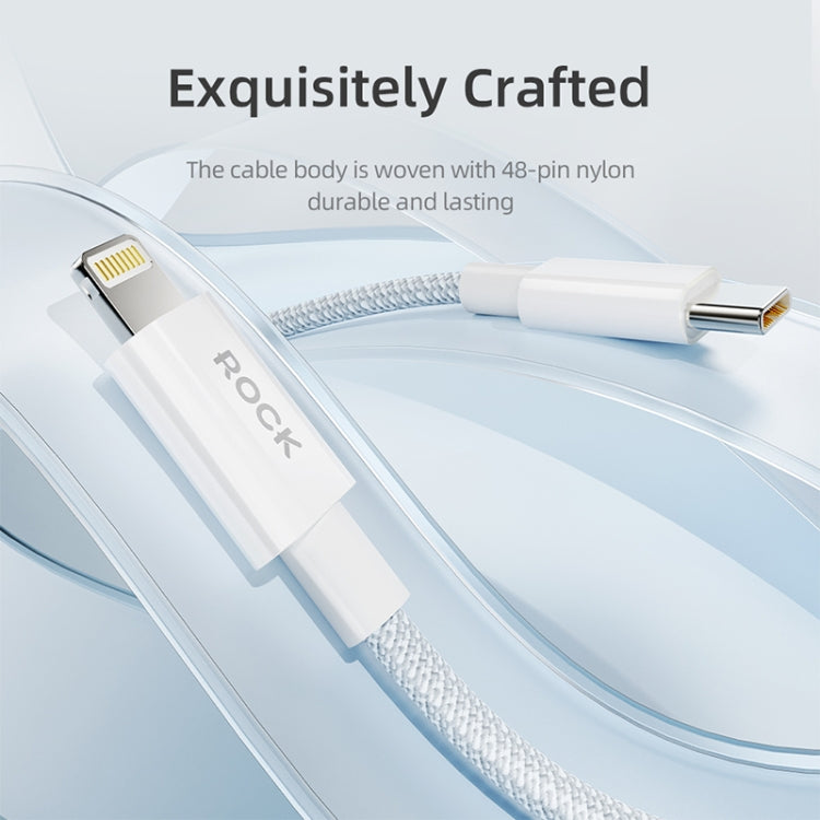 ROCK Z20 1m PD27W USB-C / Type-C to 8 Pin Fast Charging Data Cable, PD27W USB-C / Type-C to 8 Pin