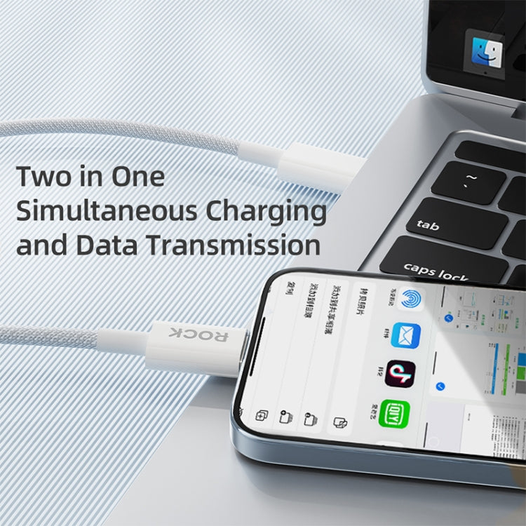 Câble de données de charge rapide ROCK Z20 1 m PD27W USB-C / Type-C vers 8 broches, PD27W USB-C / Type-C vers 8 broches