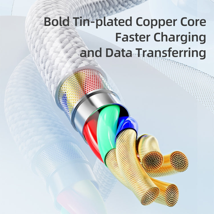 Câble de données de charge rapide ROCK Z20 1 m PD27W USB-C / Type-C vers 8 broches, PD27W USB-C / Type-C vers 8 broches