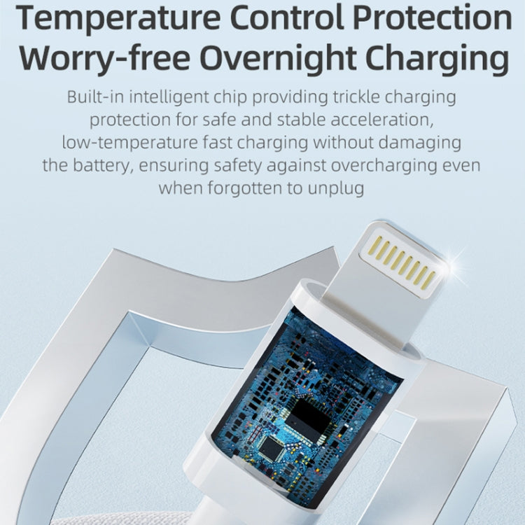 ROCK Z20 1m PD27W USB-C / Type-C to 8 Pin Fast Charging Data Cable, PD27W USB-C / Type-C to 8 Pin