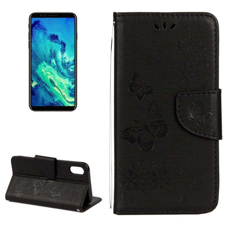 For iPhone X / XS Pressed Flowers Butterfly Pattern Horizontal Flip Leather Case with Holder & Card Slots & Wallet & Lanyard, For X