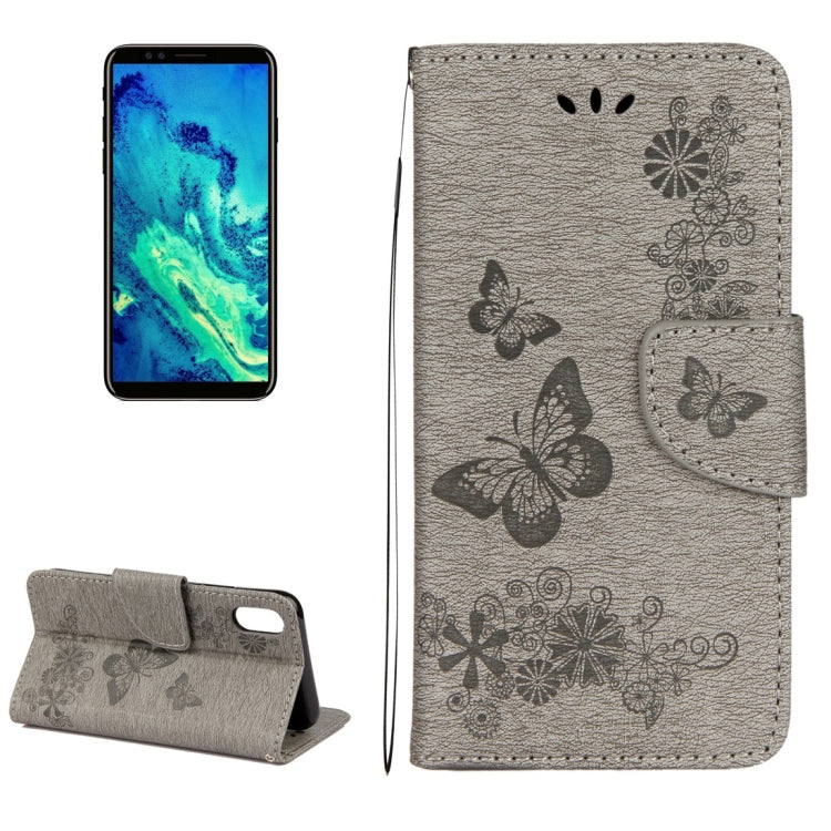 For iPhone X / XS Pressed Flowers Butterfly Pattern Horizontal Flip Leather Case with Holder & Card Slots & Wallet & Lanyard, For X