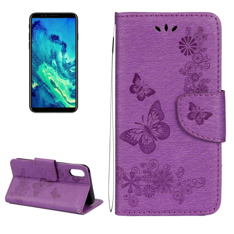 For iPhone X / XS Pressed Flowers Butterfly Pattern Horizontal Flip Leather Case with Holder & Card Slots & Wallet & Lanyard, For X