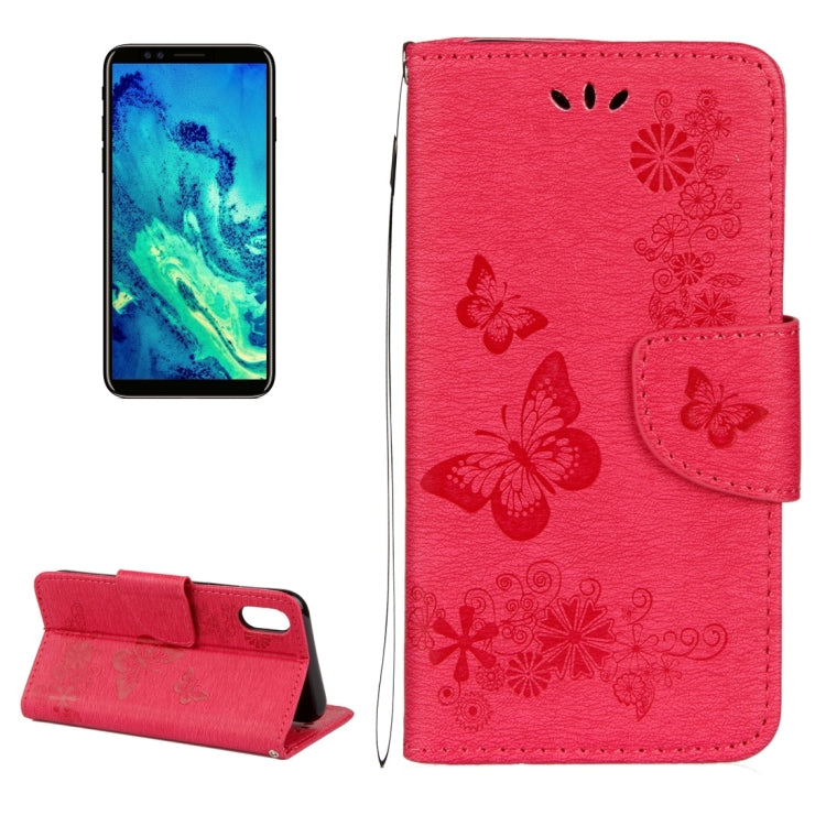 For iPhone X / XS Pressed Flowers Butterfly Pattern Horizontal Flip Leather Case with Holder & Card Slots & Wallet & Lanyard, For X