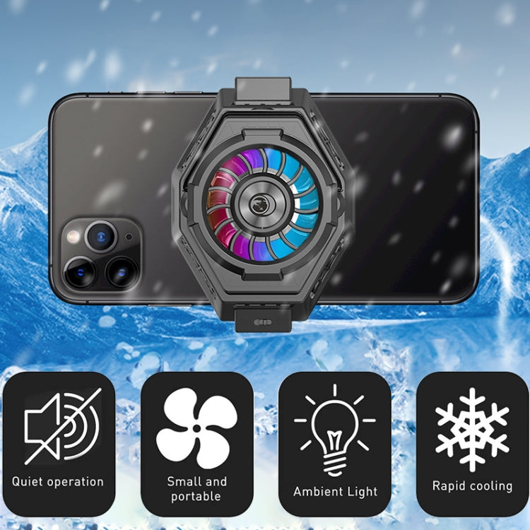 MB-F3 Mobile Phone Live Broadcast Gaming Semiconductor Radiator Back Clamp Cooling Fan, MB-F3