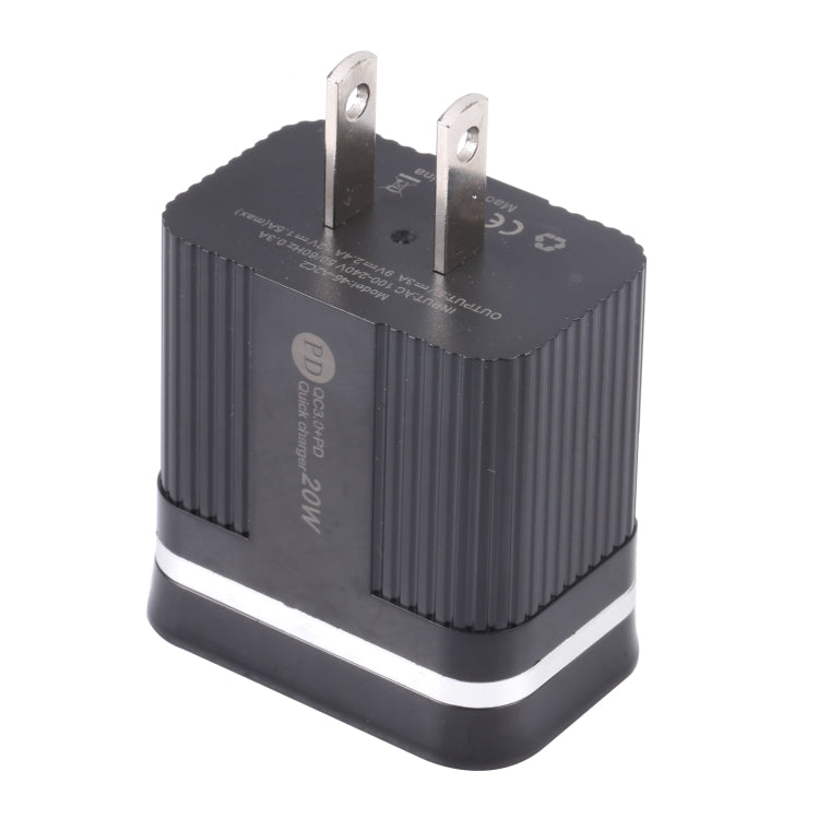 46-A2C2 20W PD + QC3.0 USB Multifunction Fast Charger,US Plug, US Plug