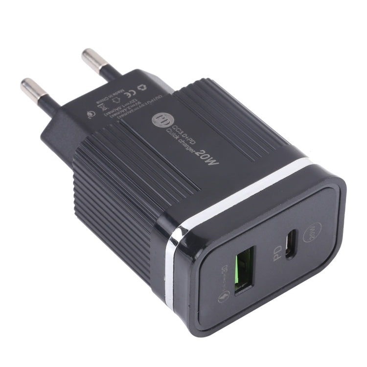 46-A2C2 20W PD + QC3.0 USB Multifunction Fast Charger，EU Plug, EU Plug