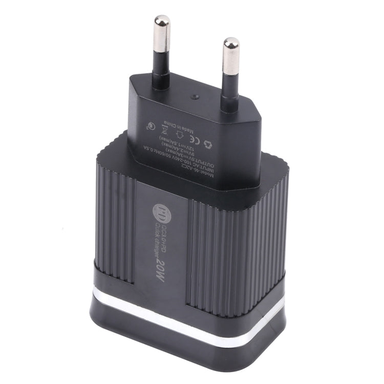 46-A2C2 20W PD + QC3.0 USB Multifunction Fast Charger，EU Plug, EU Plug