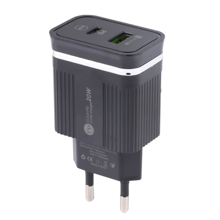 46-A2C2 20W PD + QC3.0 USB Multifunction Fast Charger，EU Plug, EU Plug