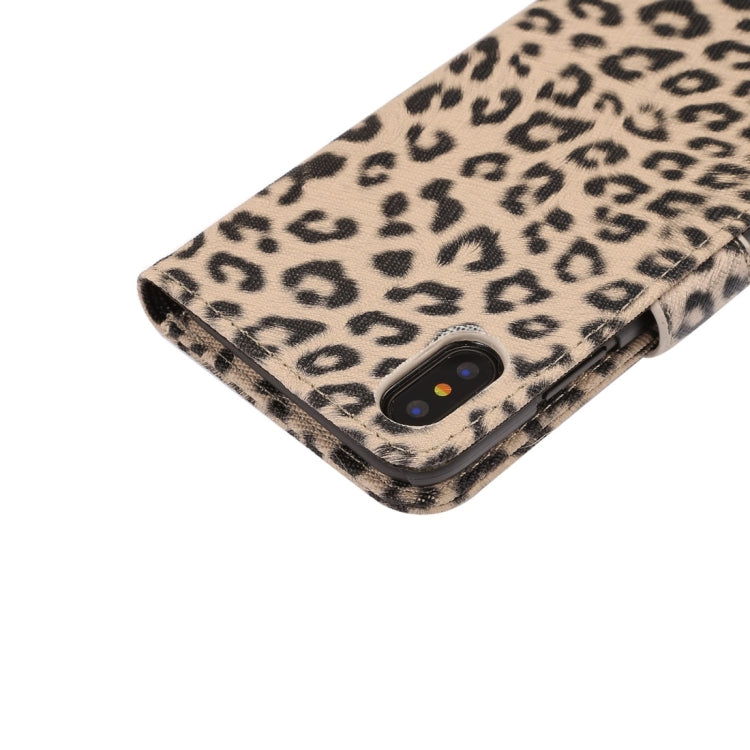 For iPhone X Leopard Pattern PU + PC Horizontal Flip Leather Protective Case with Holder & Card Slots