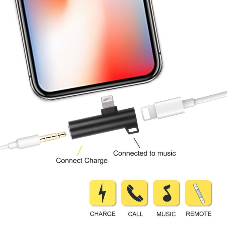 Adaptateur audio de charge 2 en 1 à tête sphérique 8 broches + 3,5 mm vers 8 broches mâle