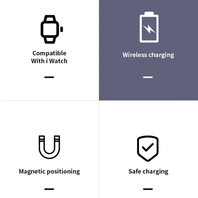 Chargeur magnétique sans fil portable universel K02 pour Apple Watch Series 6/5/SE/4/3/2/1